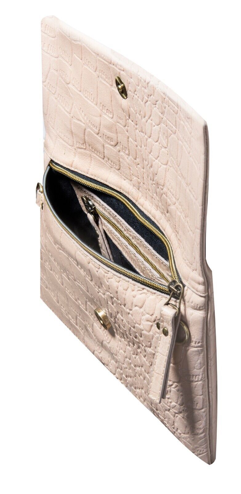 Womens Leather Clutch Shoulder Cross Body Printed Cowhide Bag