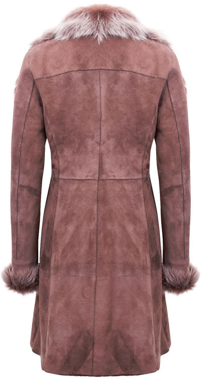 Womens Suede Merino Shearling Toscana Coat -Rochford