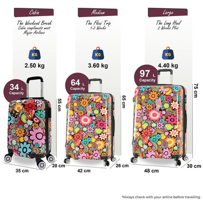 Congleton Set of 3 Hard Shell Suitcase in Flower