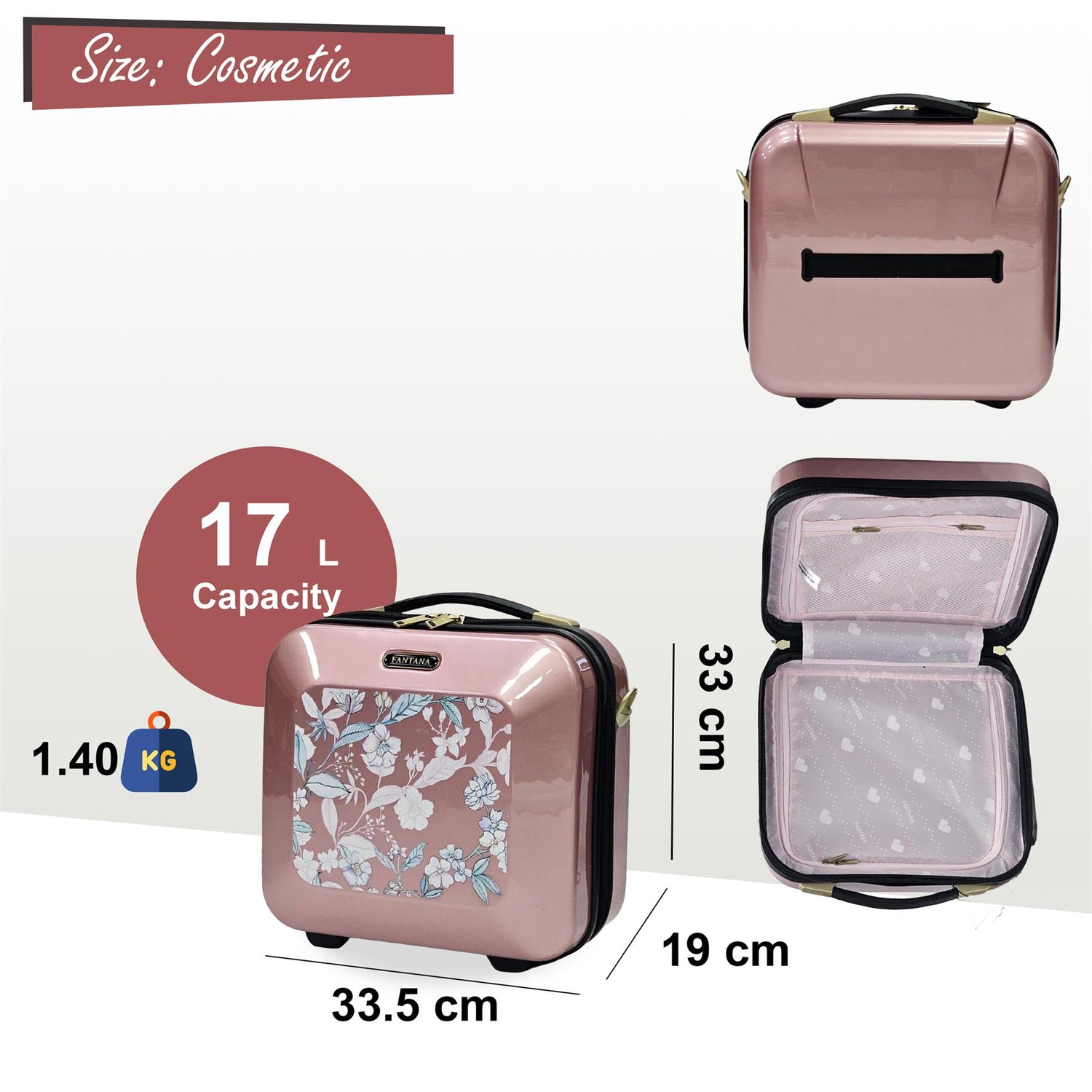 Hard Shell Flower Print Suitcase Luggage Set