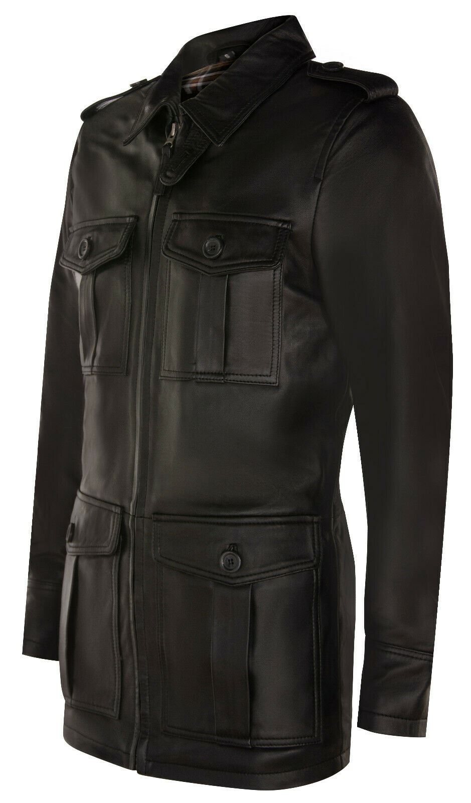 Mens Leather Safari Style Overcoat-Eastbourne