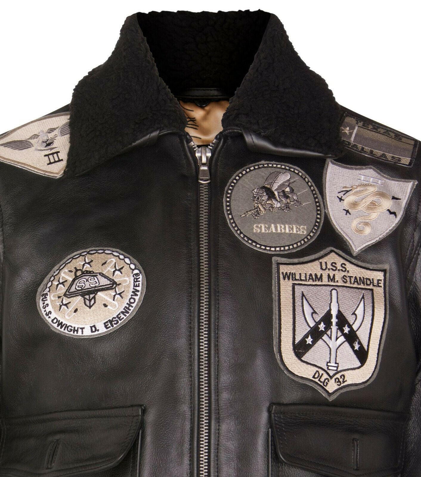 Mens A2 Top Gun Leather Bomber Jacket-Camborne