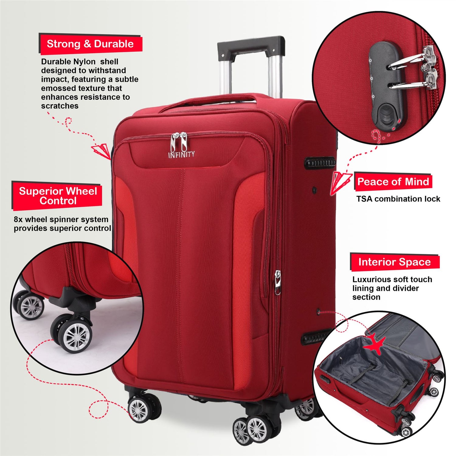 Delta Medium Hard Shell Suitcase in Navy