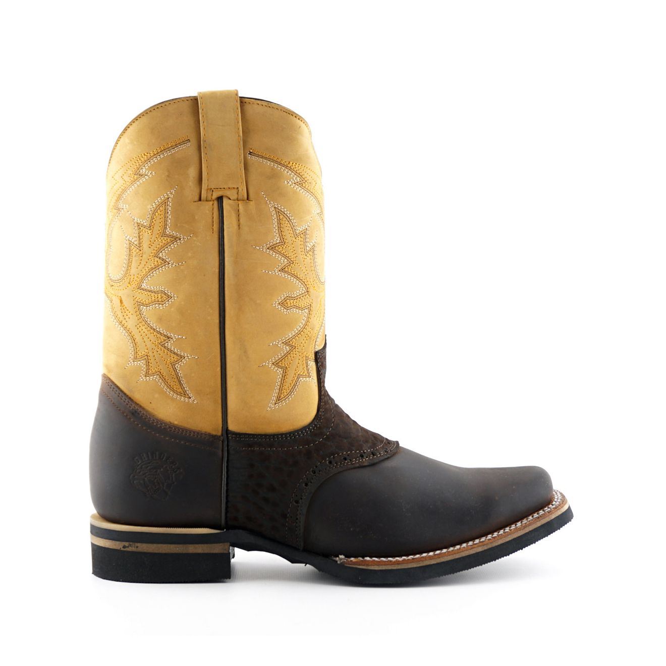Grinders Tan Leather Cowboy Chelsea Boots- Frontier