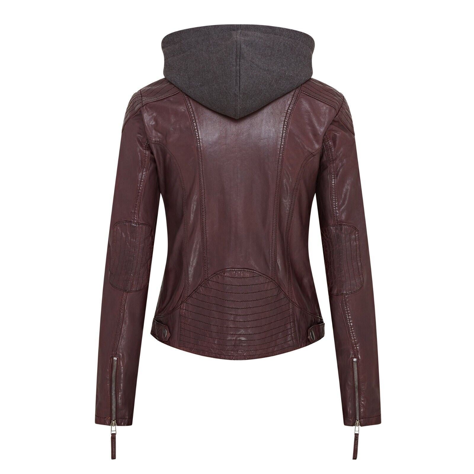 Womens Hooded Classic Biker Jacket - Wareham