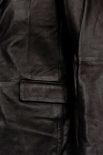 Mens Leather 2 Button Blazer Jacket-Dunwich