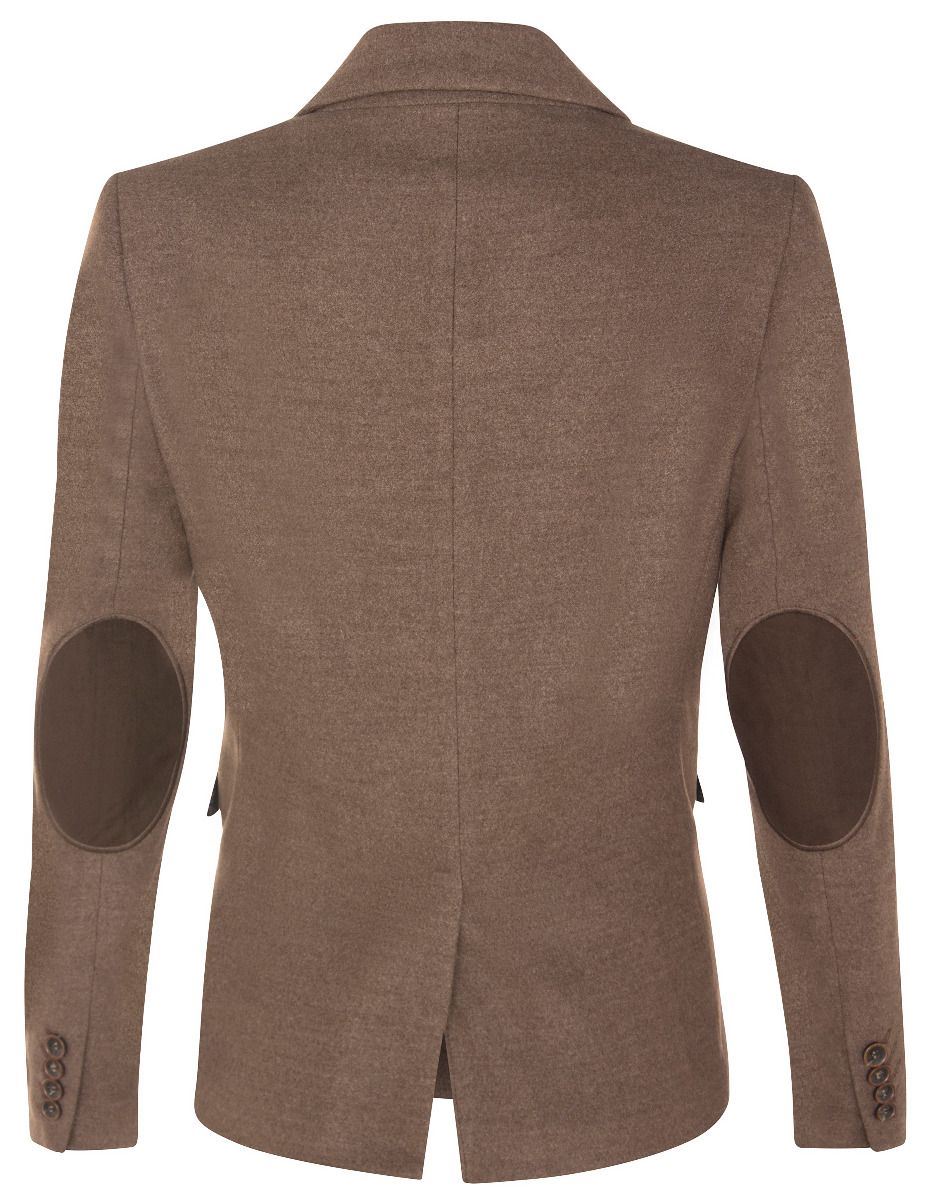 Womens Tweed 1920s Herringbone Light Brown Blazer - Upperclass Fashions 