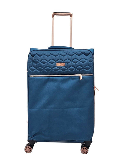 Cabin Teal blue Suitcases Set 4 Wheel Luggage Travel Lightweight Bags - Upperclass Fashions 