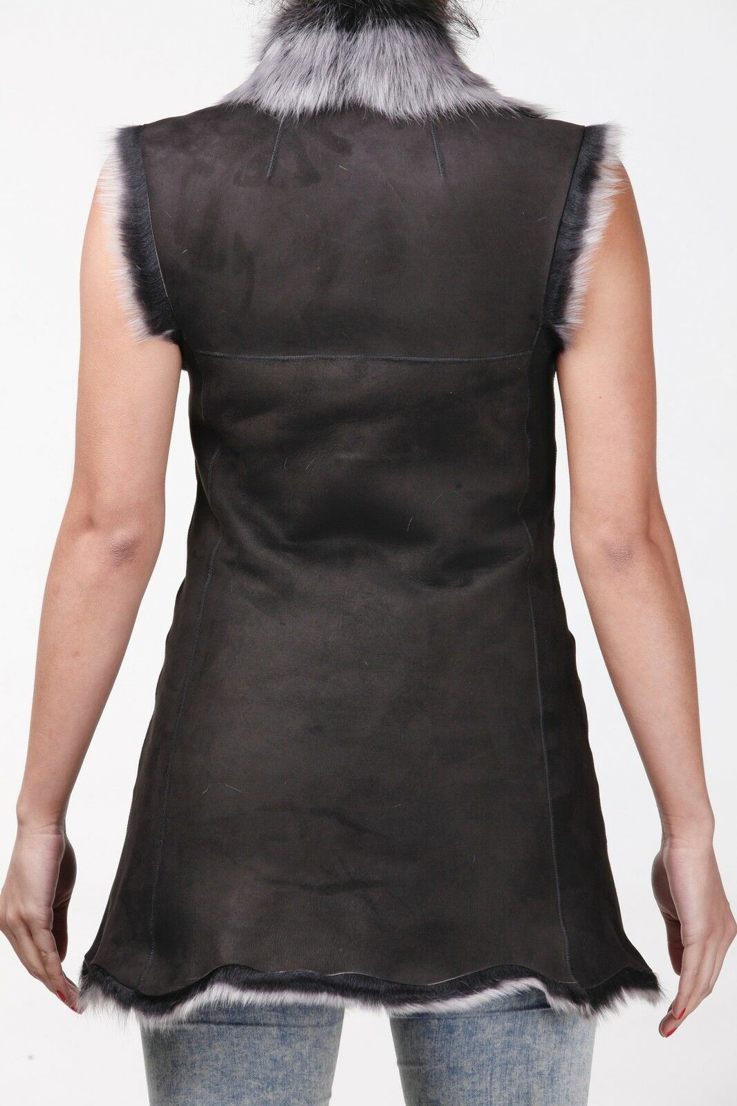 Womens Warmer Toscana Sheepskin Long Gilet-Seaford