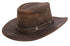 Cowboy Aussie Real Leather Hat Australian Black Western Outback Bush Hat - Upperclass Fashions 