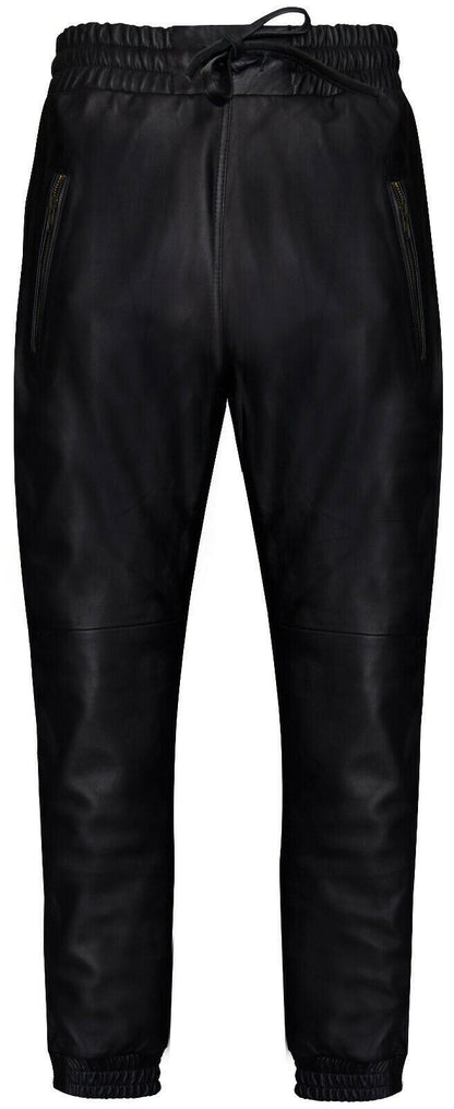 Mens Comfort  Leather Jogging Bottoms-Halifax