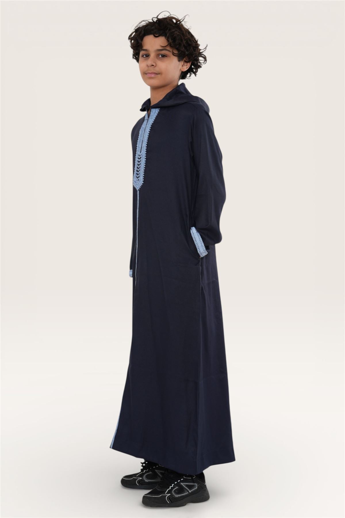 Kids Boys Eid Hooded Moroccan Thobe Robe Djellaba Ramadan Jubba- K-HM3