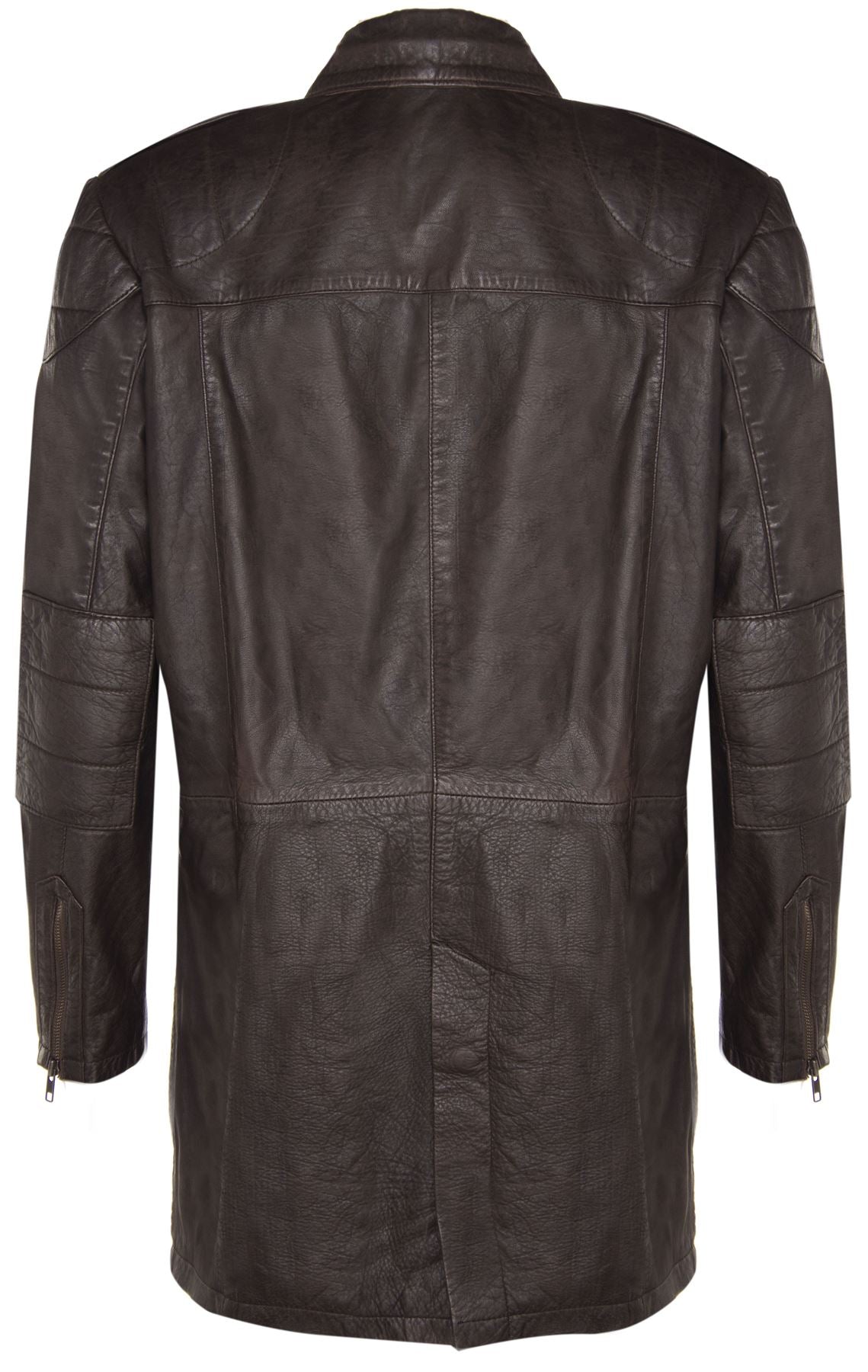 Mens Long Leather Trench Coat-Filton
