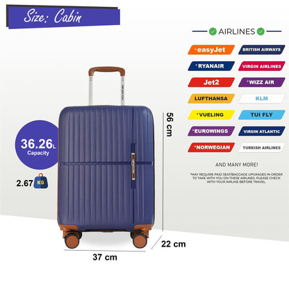 Corowa Cabin Hard Shell Suitcase in Teal Blue