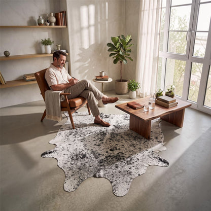 Genuine Cowhide Natural Leather Hairon Rug - Salt &amp; Papper