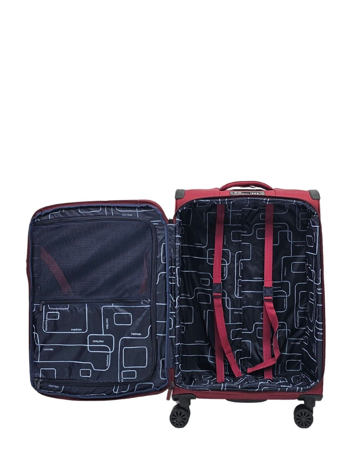 Lightweight Burgundy Suitcases 4 Wheel Luggage Travel Cabin Bag