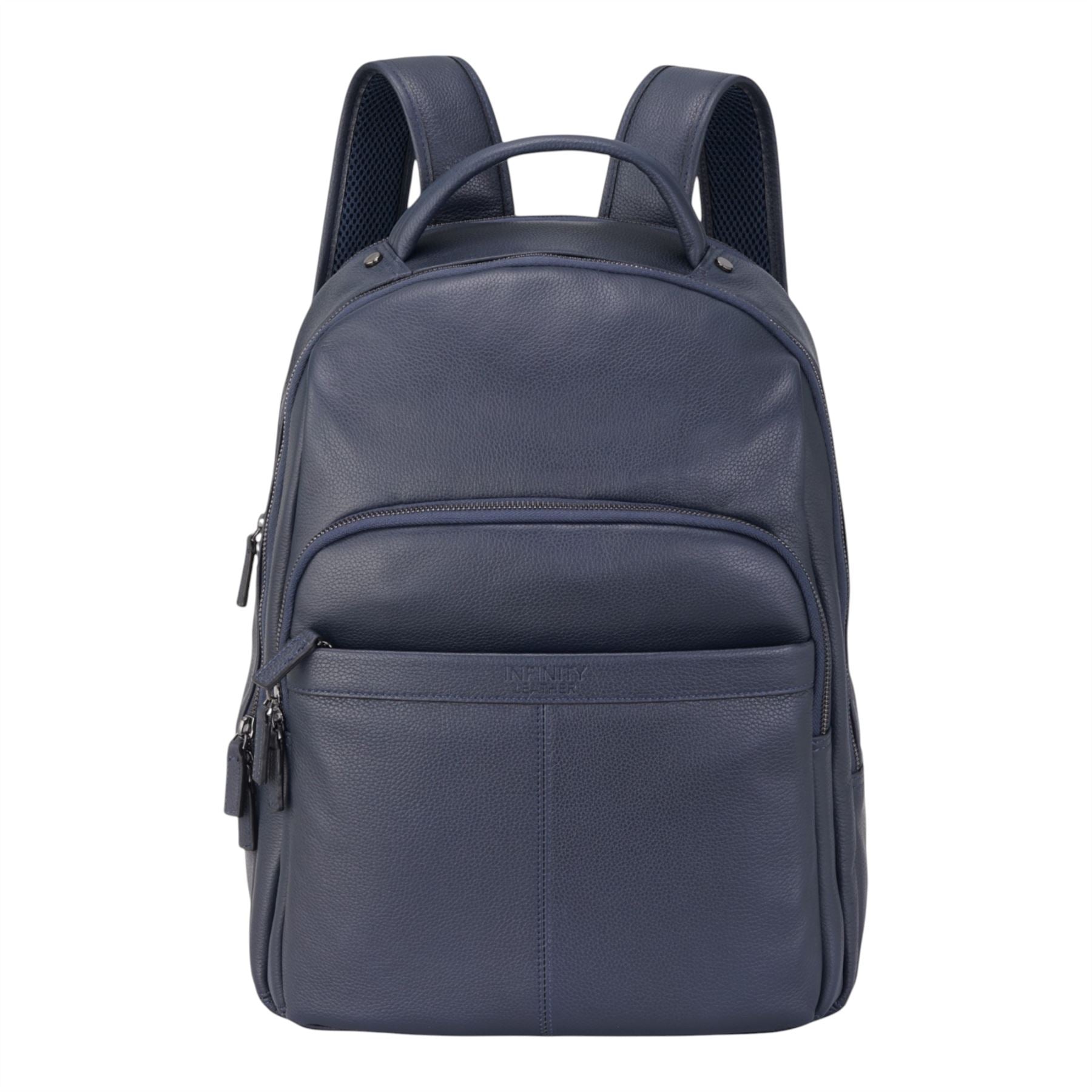 Genuine Leather Navy Blue Vintage Rucksack Laptop Bag Travel Backpack - Capri
