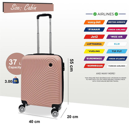 Hard Shell Cabin 8 Wheel Luggage Case Travel Bag