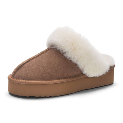 Women’s Genuine Sheepskin Fur Mule Winter Slippers