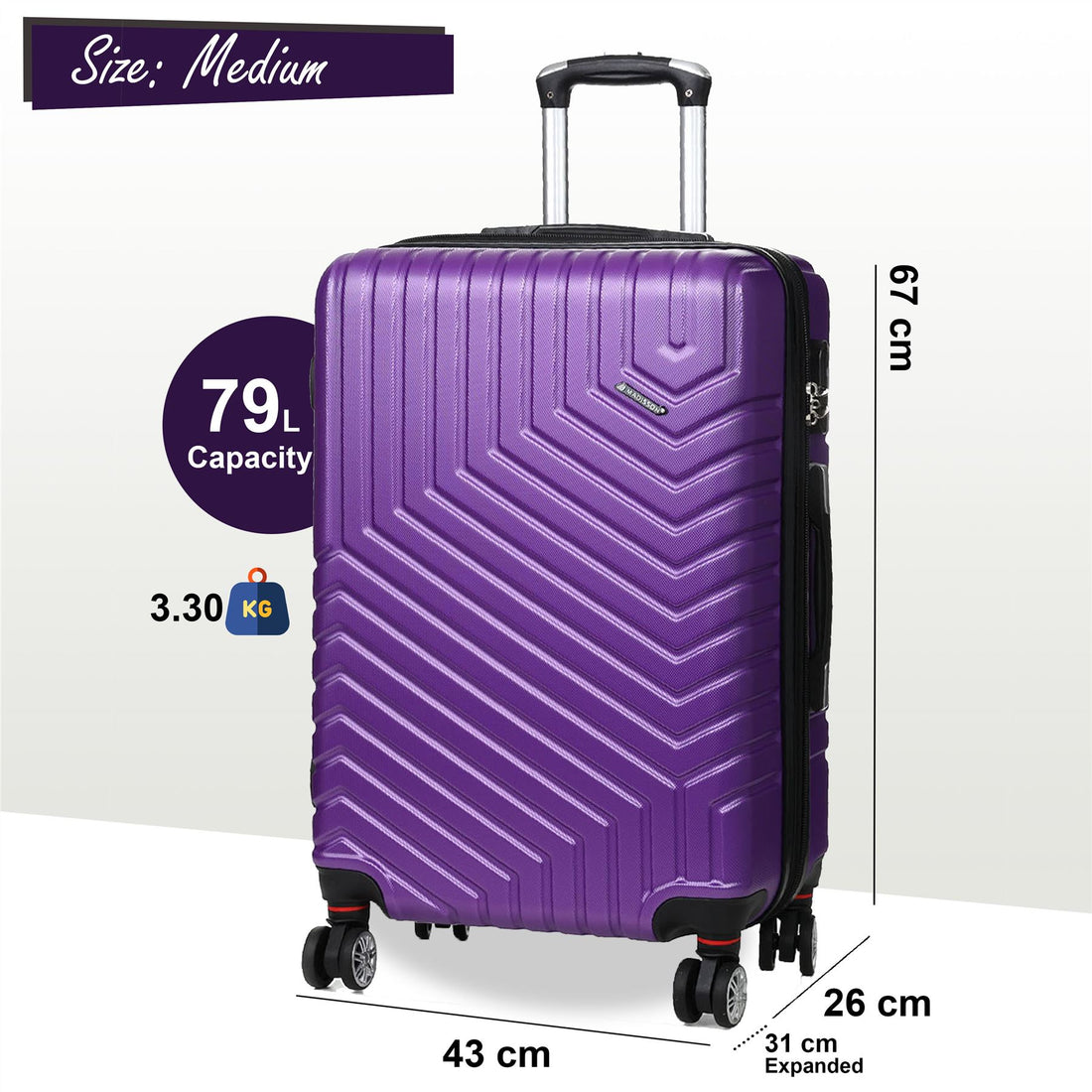 Bega Medium Hard Shell Suitcase in Purple