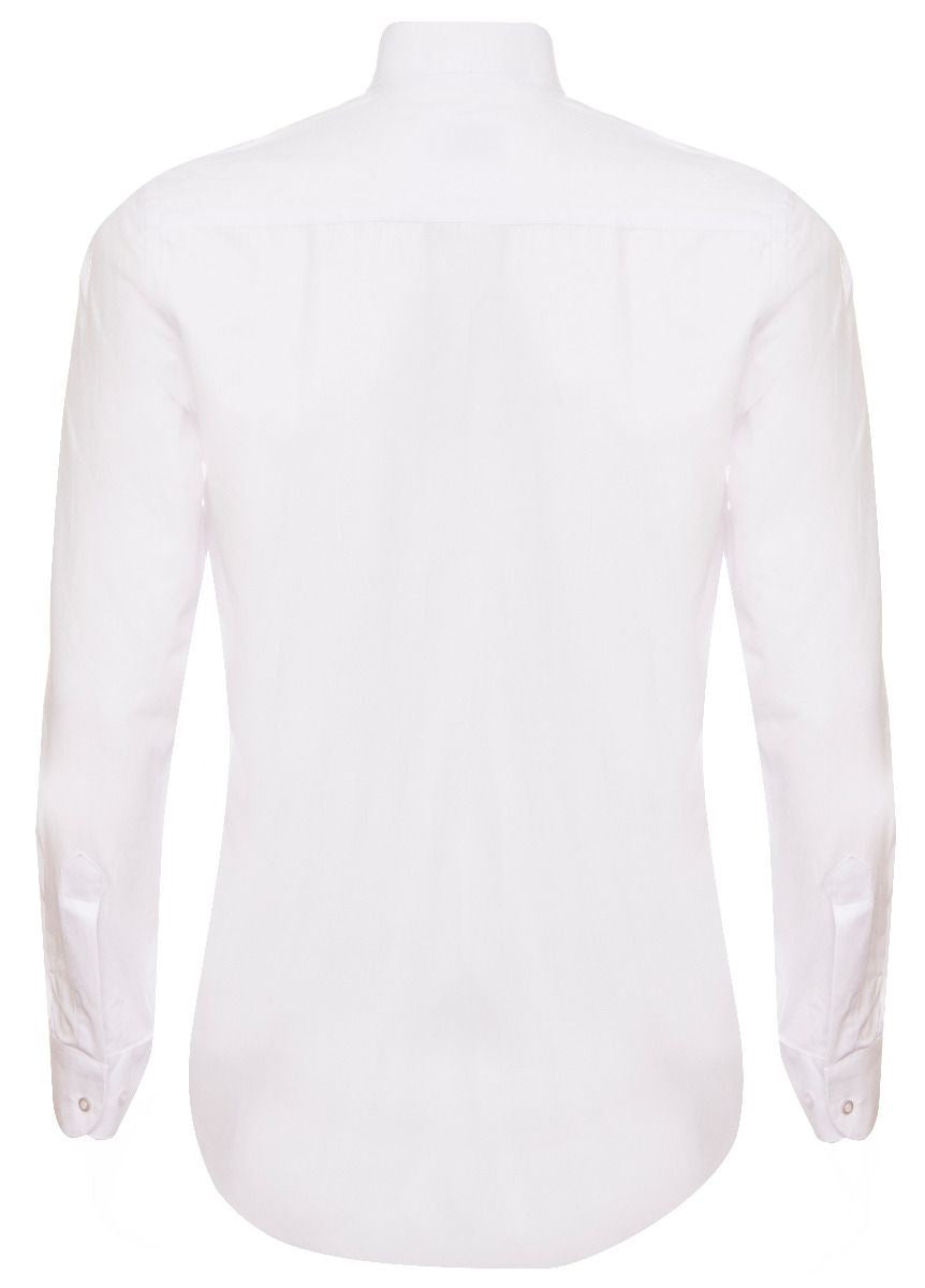 Mens Peaky Blinders Removable Collar Nehru White Collarless Shirt