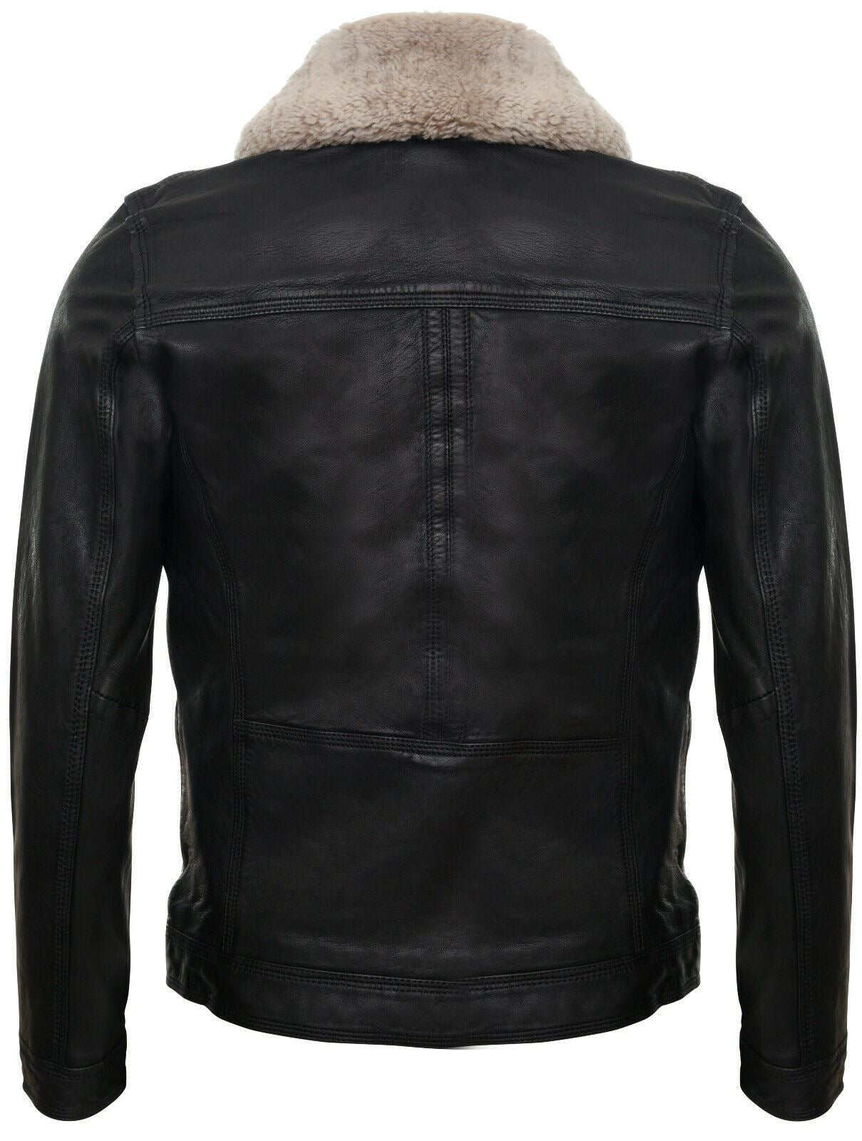 Mens Trucker Style Leather Jacket-Daventry - Upperclass Fashions 