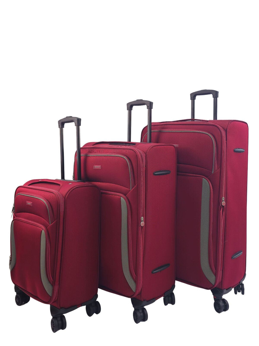 Ashland Set of 3 Soft Shell Suitcase in Burgundy