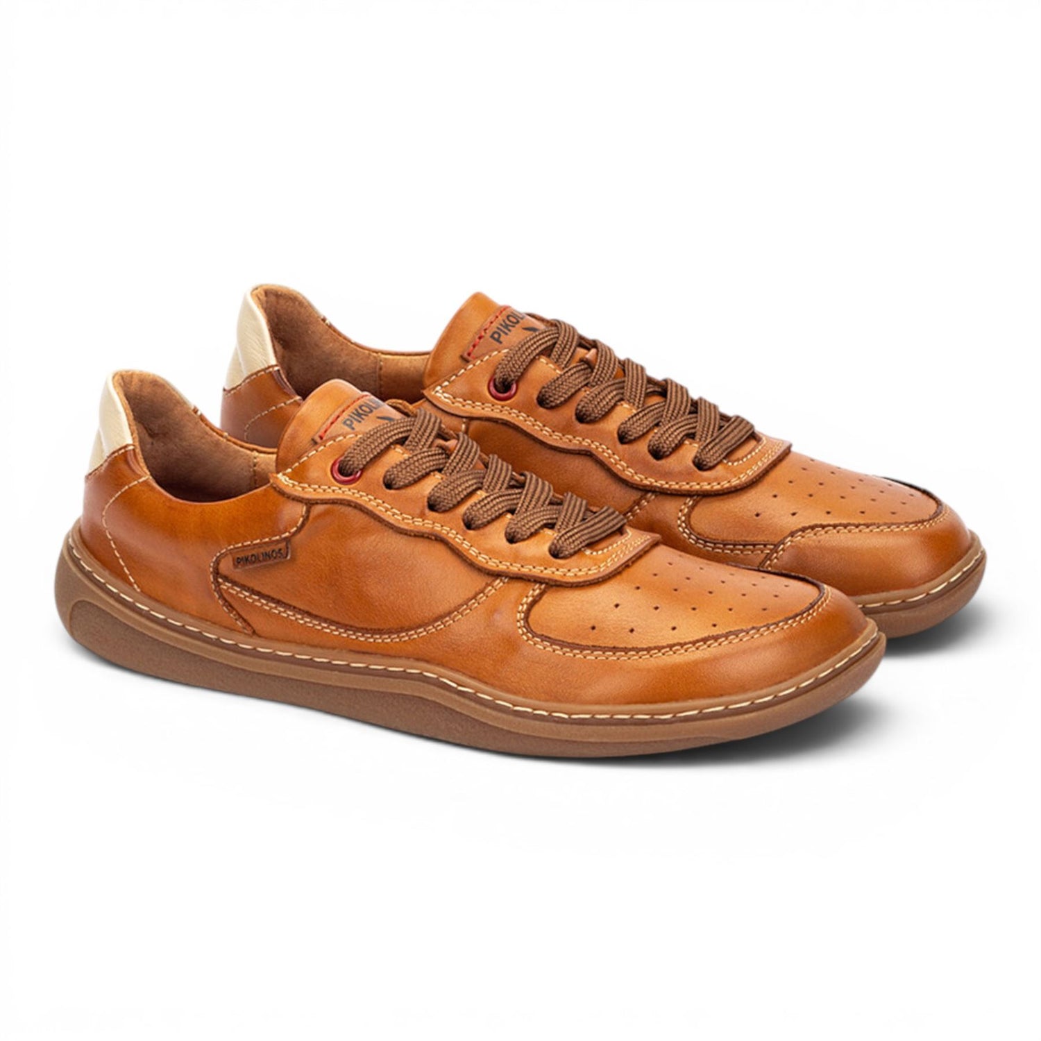 Pikolinos Tan Brown Leather Sneakers Trainer Barefoot Shoes - Aranjuez