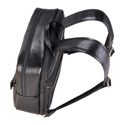 Genuine Leather Black Vintage Laptop Backpack Travel Bag - Cove