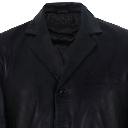 Mens Leather Classic 3 Button Blazer Jacket-Dudley