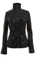 Womens Leather Military-Inspired Biker Jacket-Middleton - Upperclass Fashions 