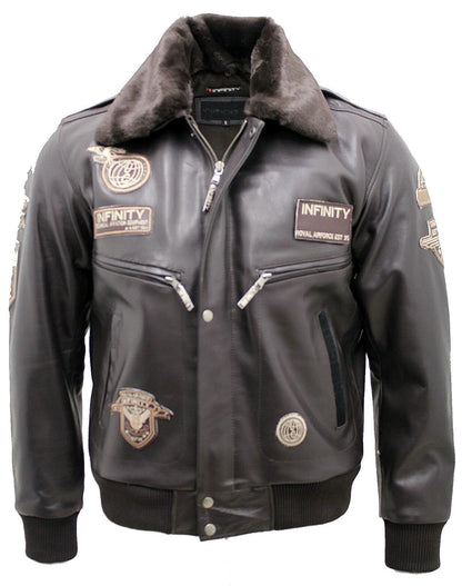 Mens US Badged Air Force Bomber Jacket-Clare