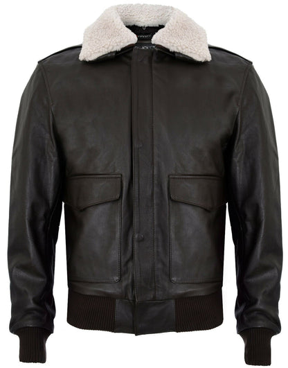 Mens A2 Cowhide Bomber Jacket-Caistor