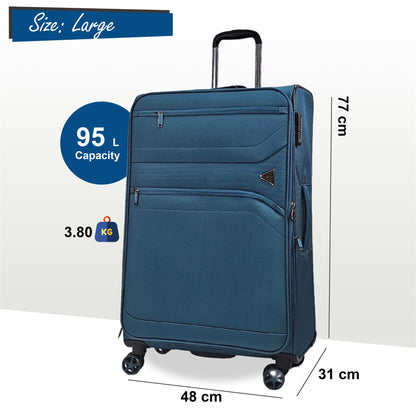 Lightweight Soft Dual 4 Wheel Luggage Suitcases