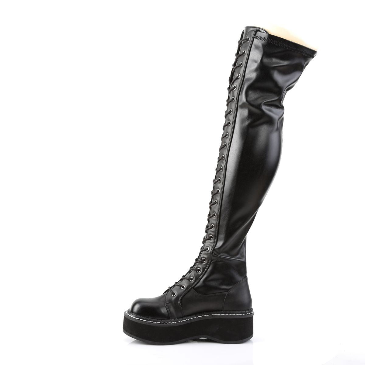 Demonia Emily 375 Black Thigh High Gothic Boots