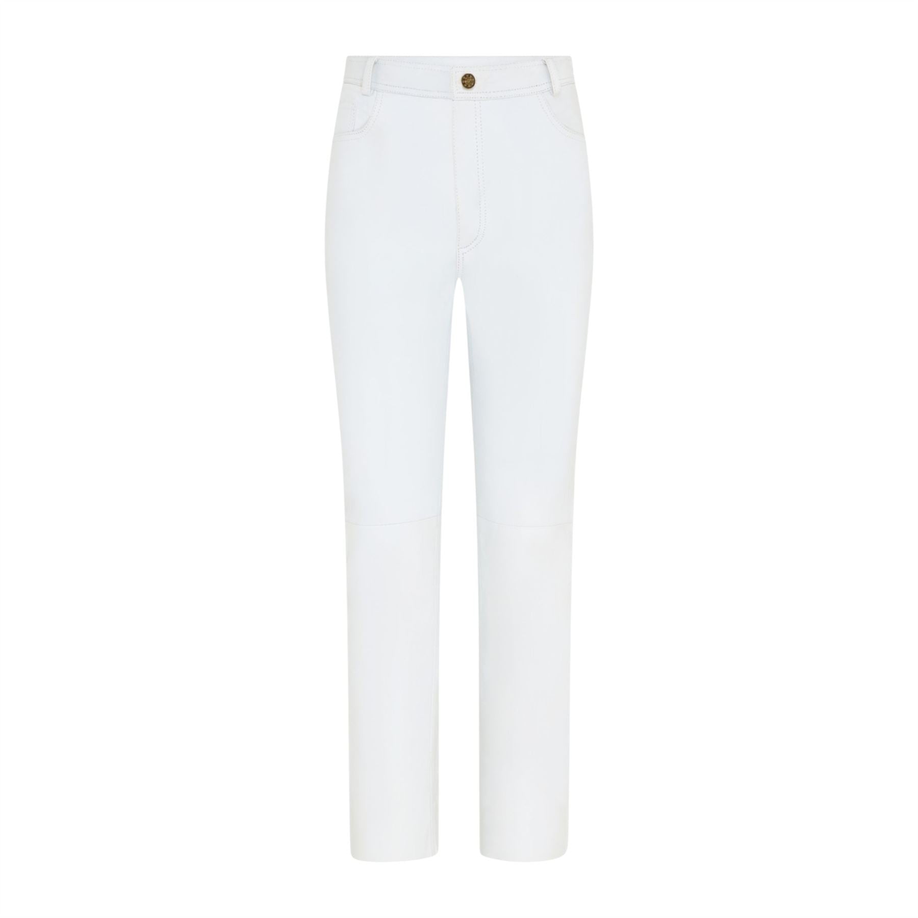 Womens Lamb Leather 501 Biker Jeans - Ankara
