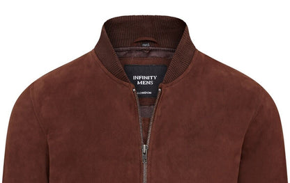 Mens Soft Goat Suede MA-1 Varsity Bomber Jacket  - Uxbridge