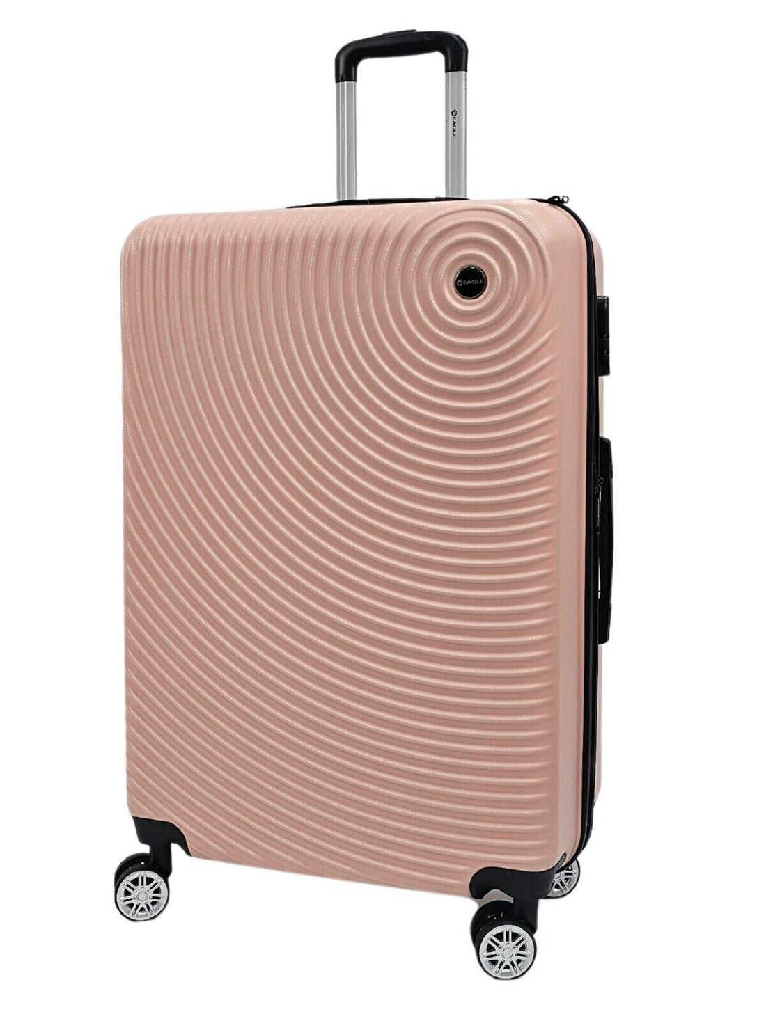 Hard Shell Rose Gold Cabin Suitcase Set 8 Wheel Luggage Case Travel Bag - Upperclass Fashions 