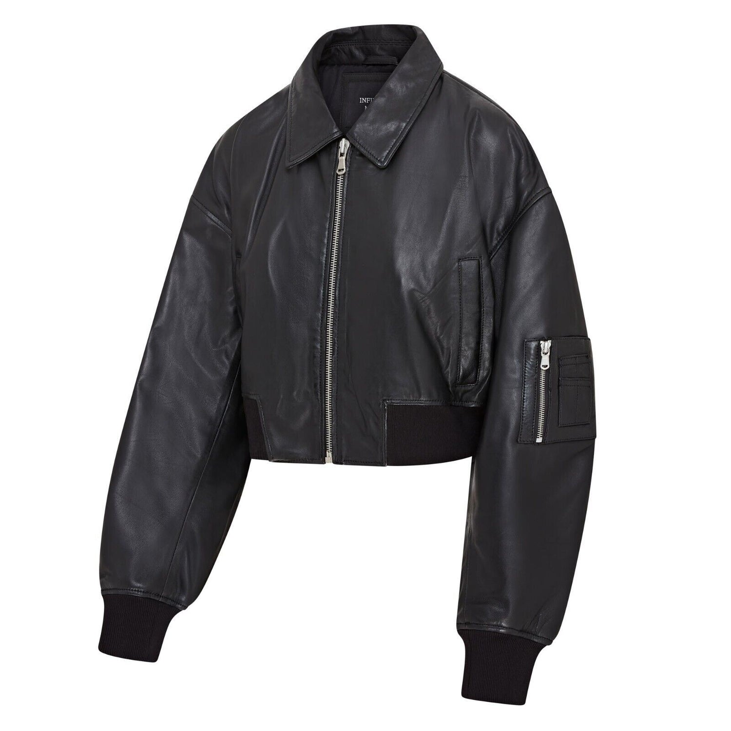 Womens Oversized Leather MA-1 Bomber Jacket - Warrington