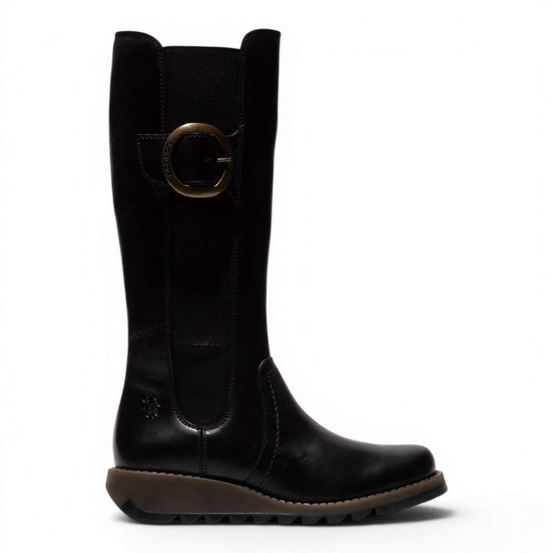 Fly London Womens Black Leather Knee-High Long Boots - SOIF361