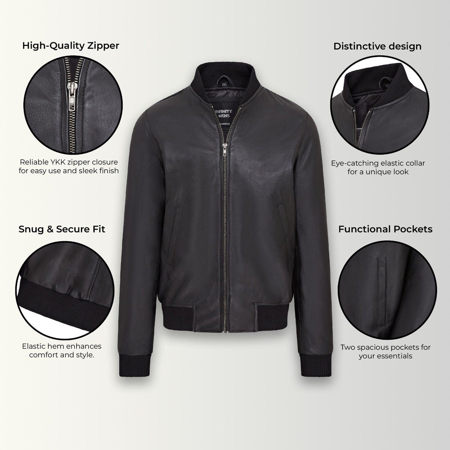 Mens Soft Leather MA-1 Varsity Bomber Jacket  - Uppingham