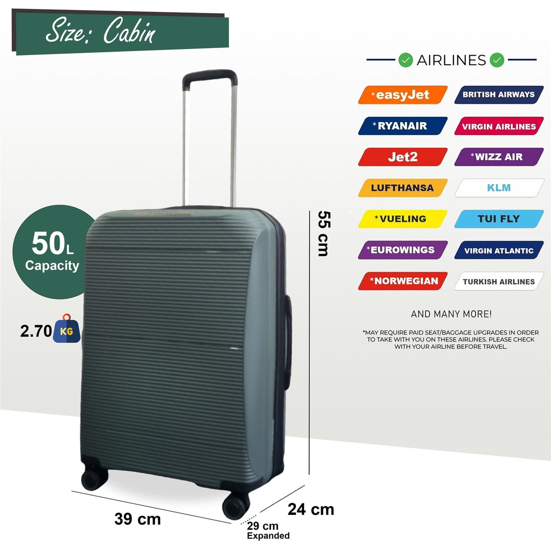 Abiko Cabin Hard Shell Suitcase in Olive