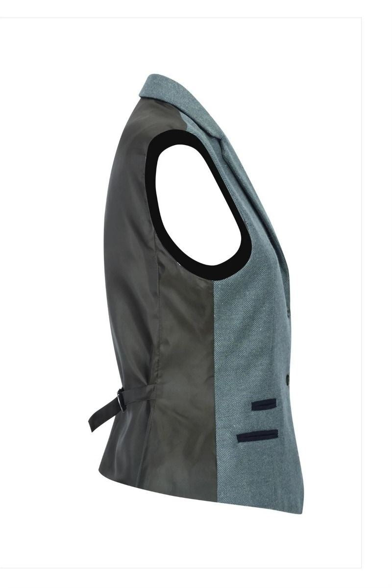 Womens 1920s Green Wool Classic Retro Vintage Waistcoat