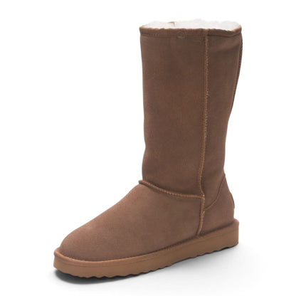 Women’s Chestnut Genuine Sheepskin Fur-Lined Winter Mid-Calf Boots