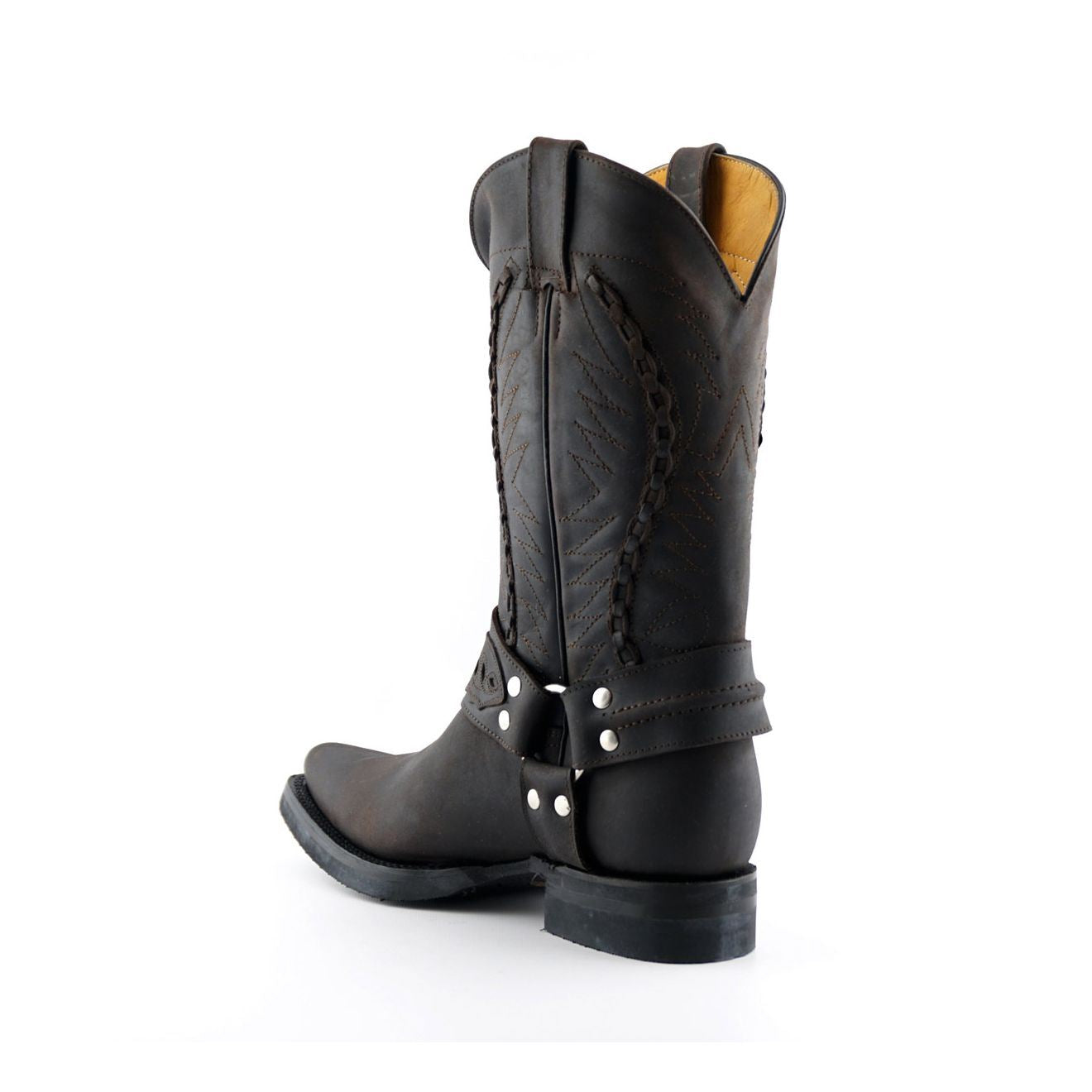 Grinders Mens Brown Leather Cowboy Boot-Galveston