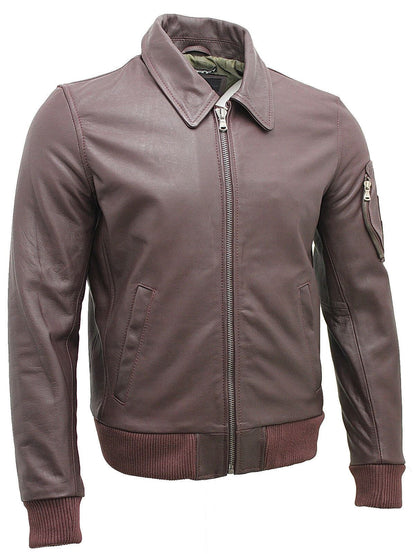 Mens Cowhide A2 Leather Bomber Jacket-Chingford