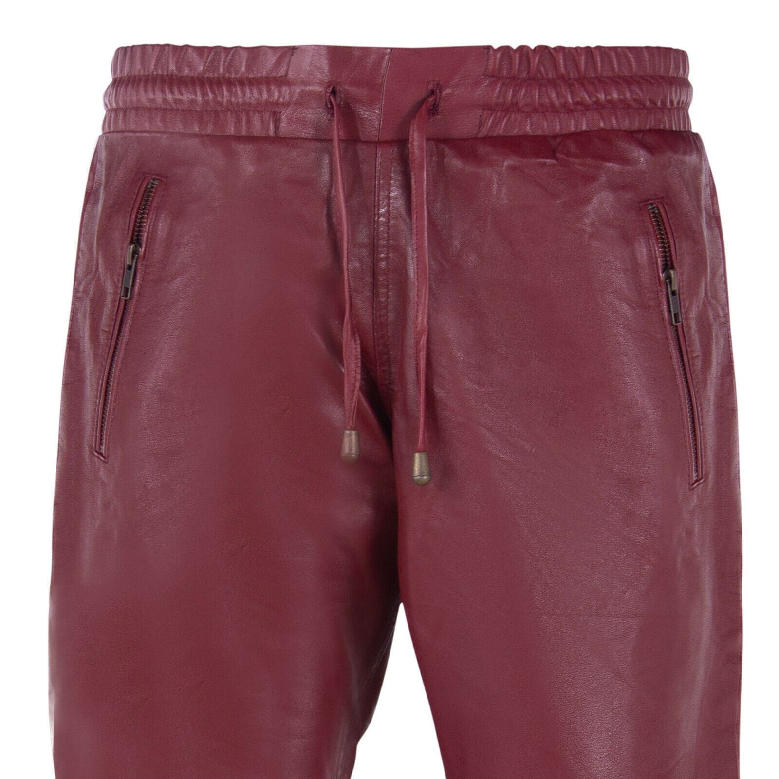 Mens Comfort Leather Jogging Bottoms-Halifax - Upperclass Fashions 