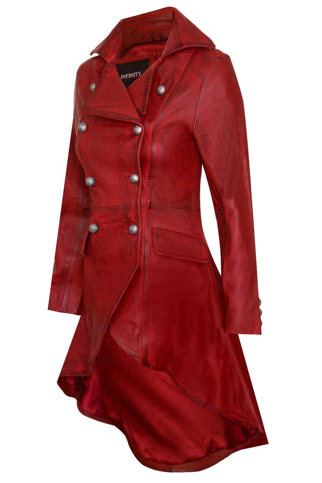 Womens Goth Leather Edwardian Flare Coat-Rushmoor – Upperclass