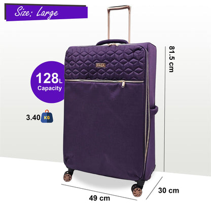 Birmingham Large Soft Shell Suitcase in Purple