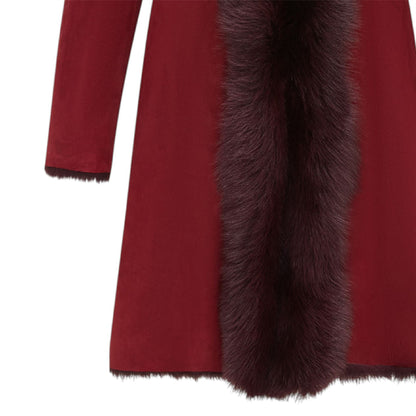 Womens Suede Toscana Sheepskin Trench Coat-Rochester